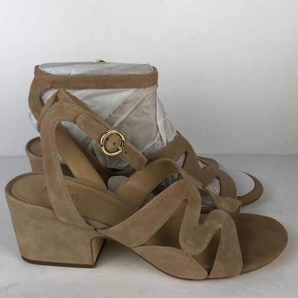 NEW Michael Kors Annalee Ankle Strap Peep Toe Sandals Heels 9.5 - Picture 4 of 11